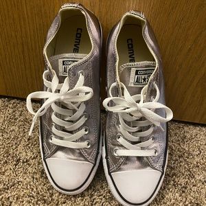 Silver Metallic Low Top Converse